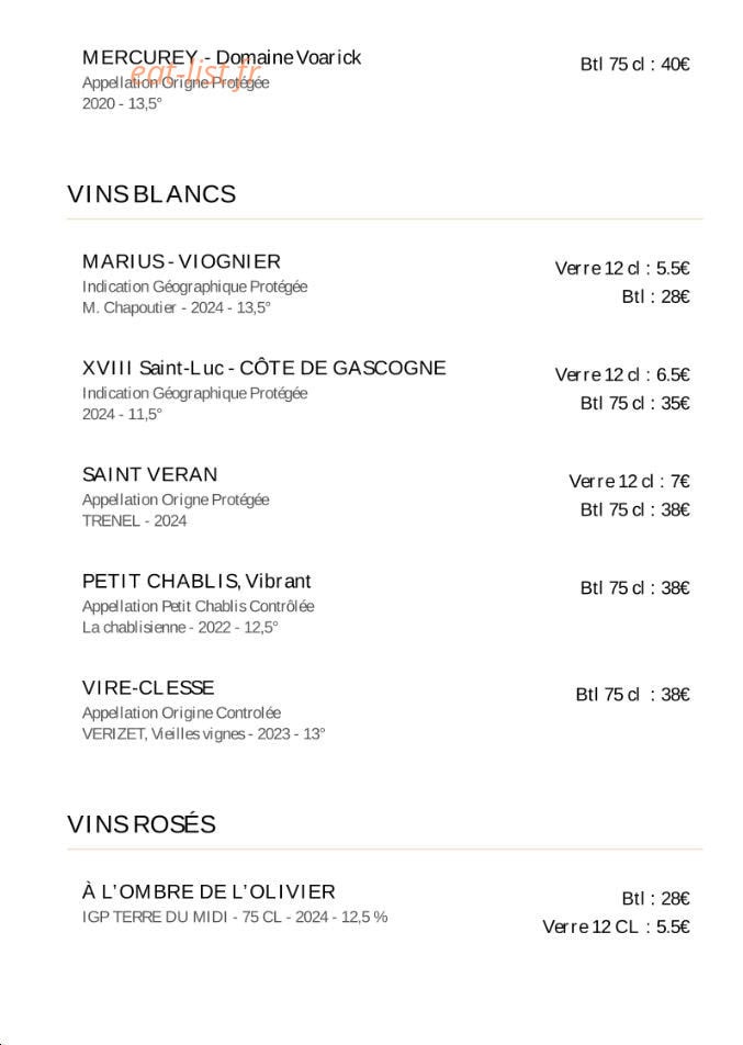 Bar Justin — carte page 5