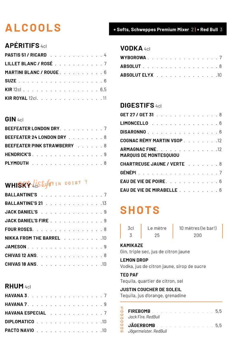 Bar Justin — carte page 4
