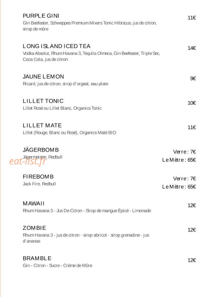 Bar Justin — carte page 8