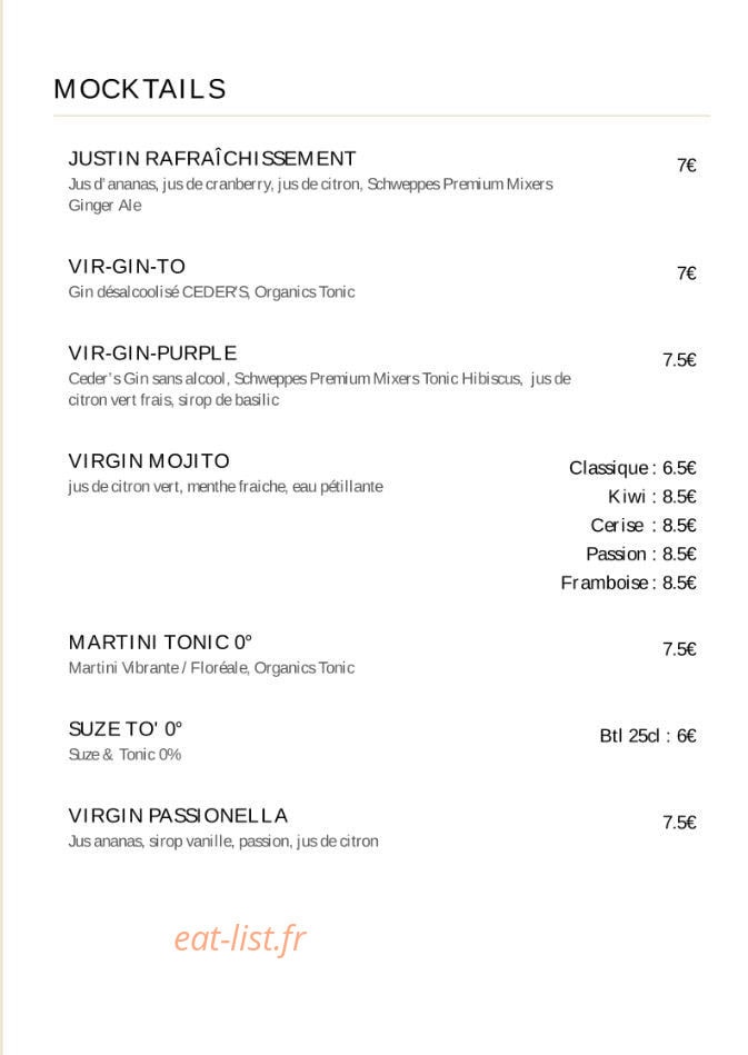 Bar Justin — carte page 3