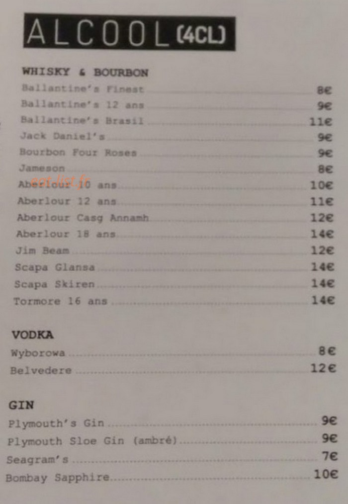 Beef House Lyon — carte page 6