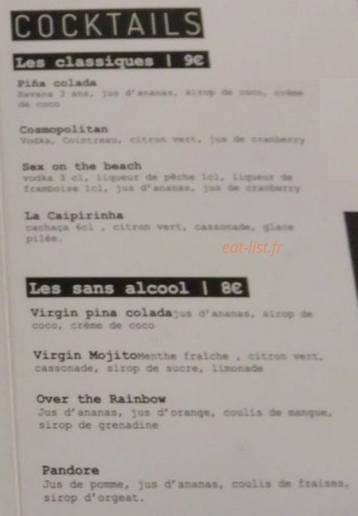 Beef House Lyon — carte page 7