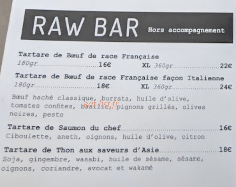 Beef House Lyon — carte page 3