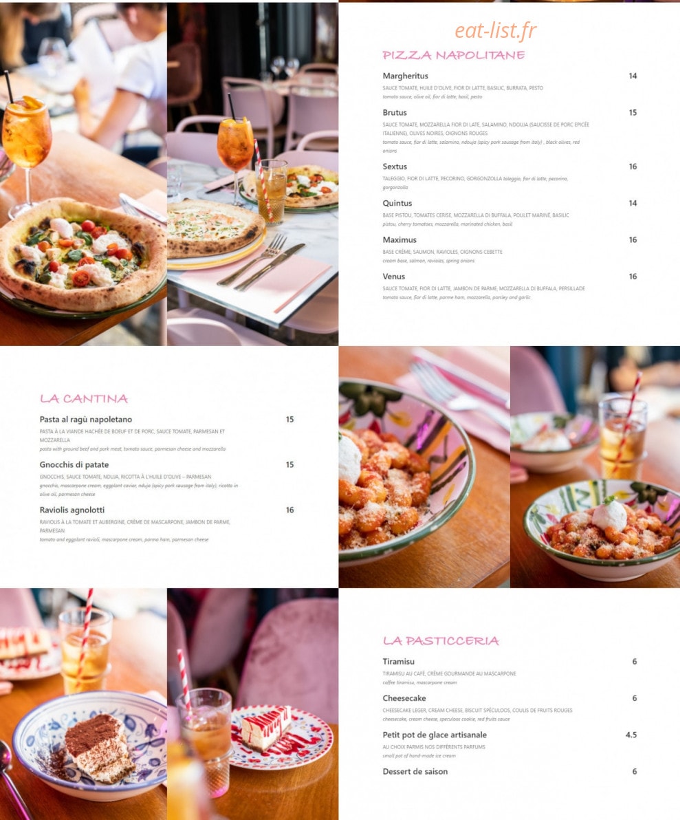 Bisous Trattoria — carte page 2