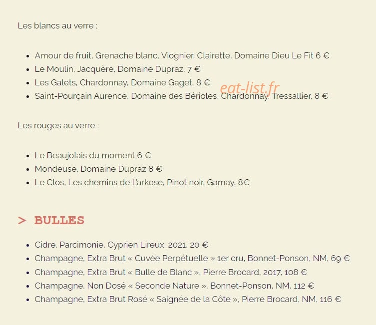 Bistrot Compa — carte page 4