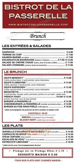 Bistrot de la Passerelle — carte page 3