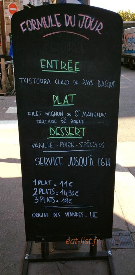 Bistrot Des Célestins — carte page 1