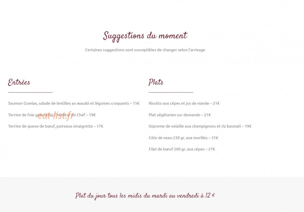 Bouchon Palais Grillet — carte page 2