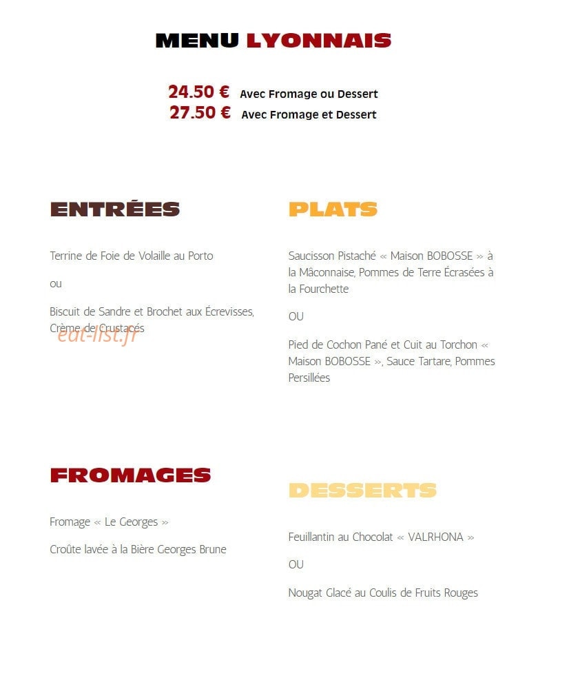 Brasserie Georges — carte page 6