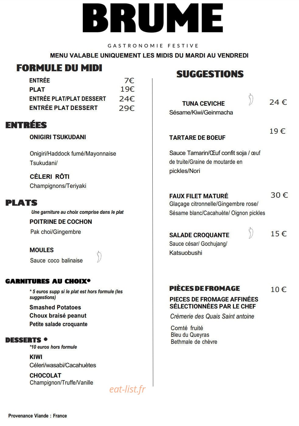 Brume — carte page 1