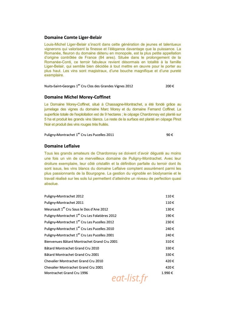 Burgundy Lounge — carte page 8
