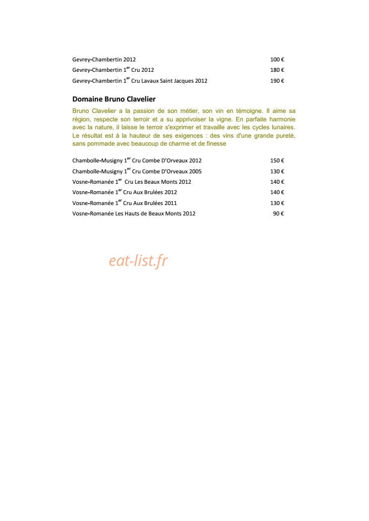 Burgundy Lounge — carte page 31