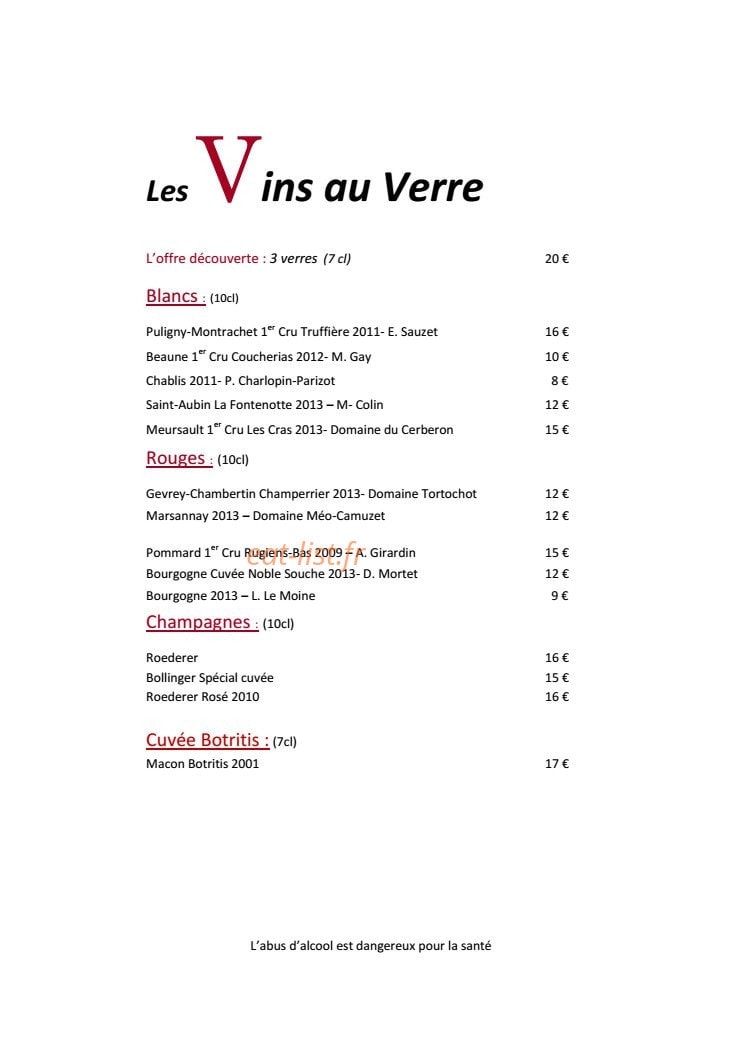 Burgundy Lounge — carte page 6