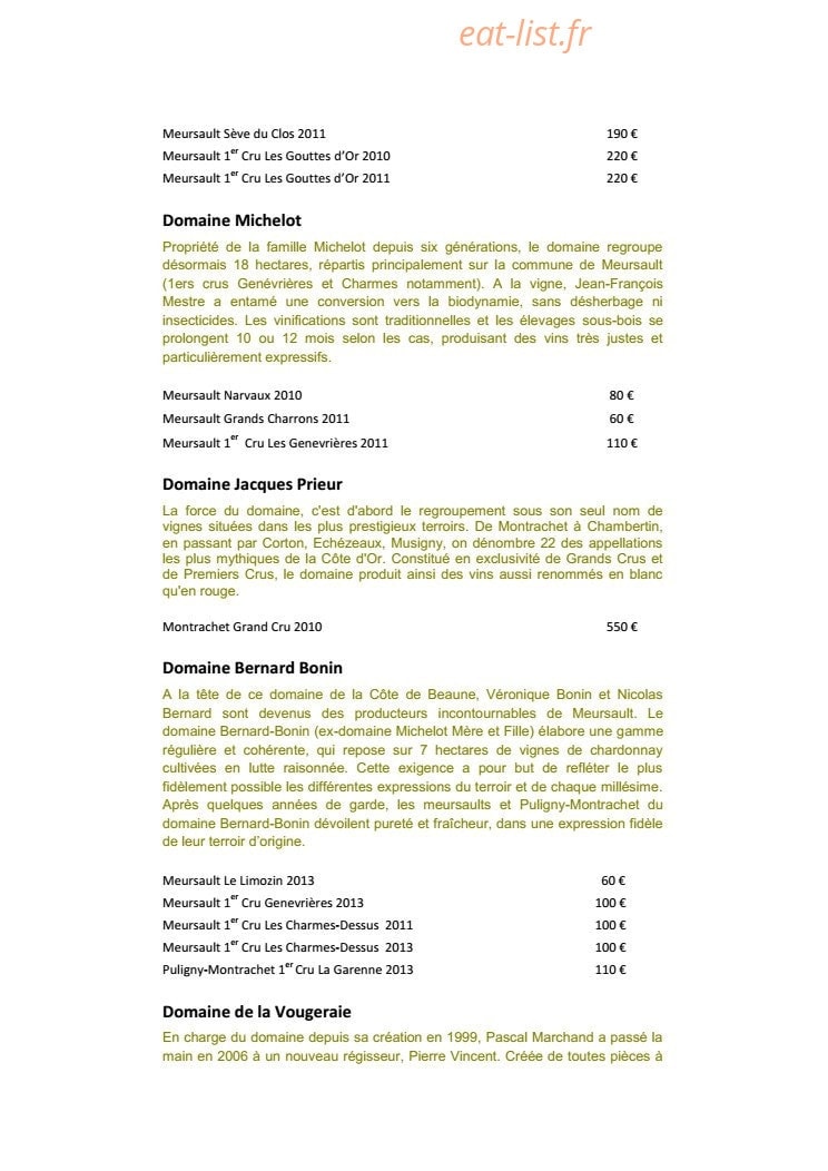 Burgundy Lounge — carte page 12