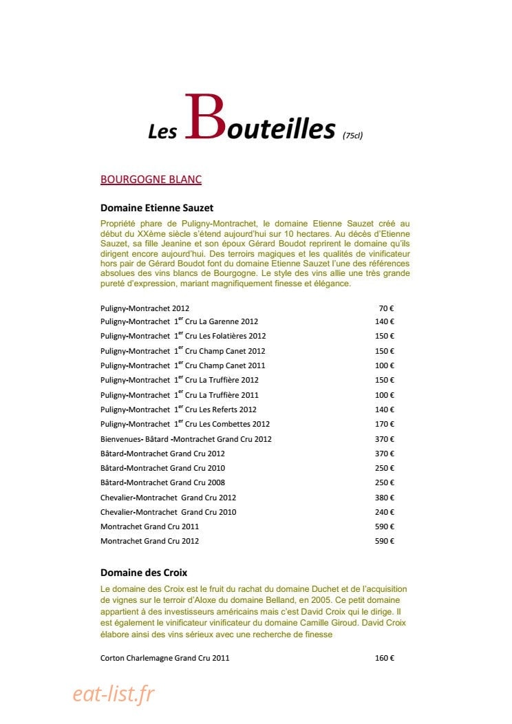 Burgundy Lounge — carte page 7