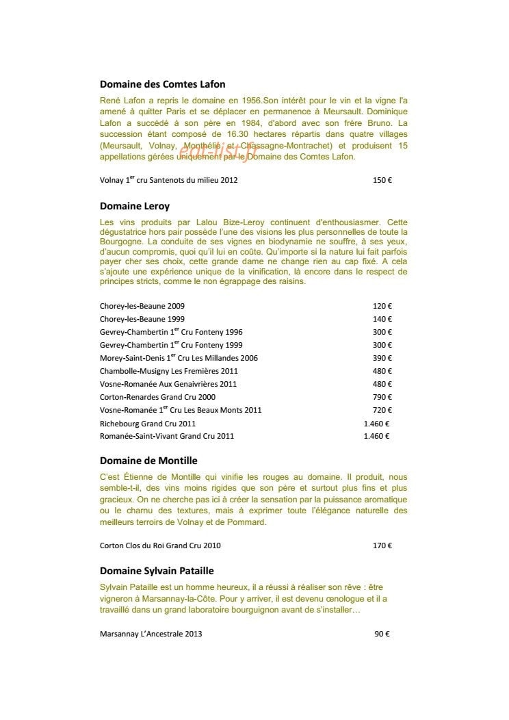 Burgundy Lounge — carte page 20