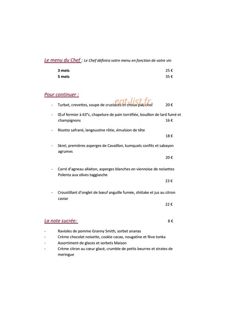 Burgundy Lounge — carte page 3