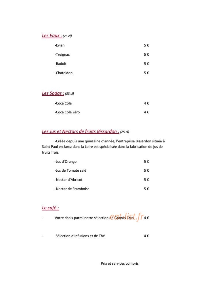 Burgundy Lounge — carte page 4