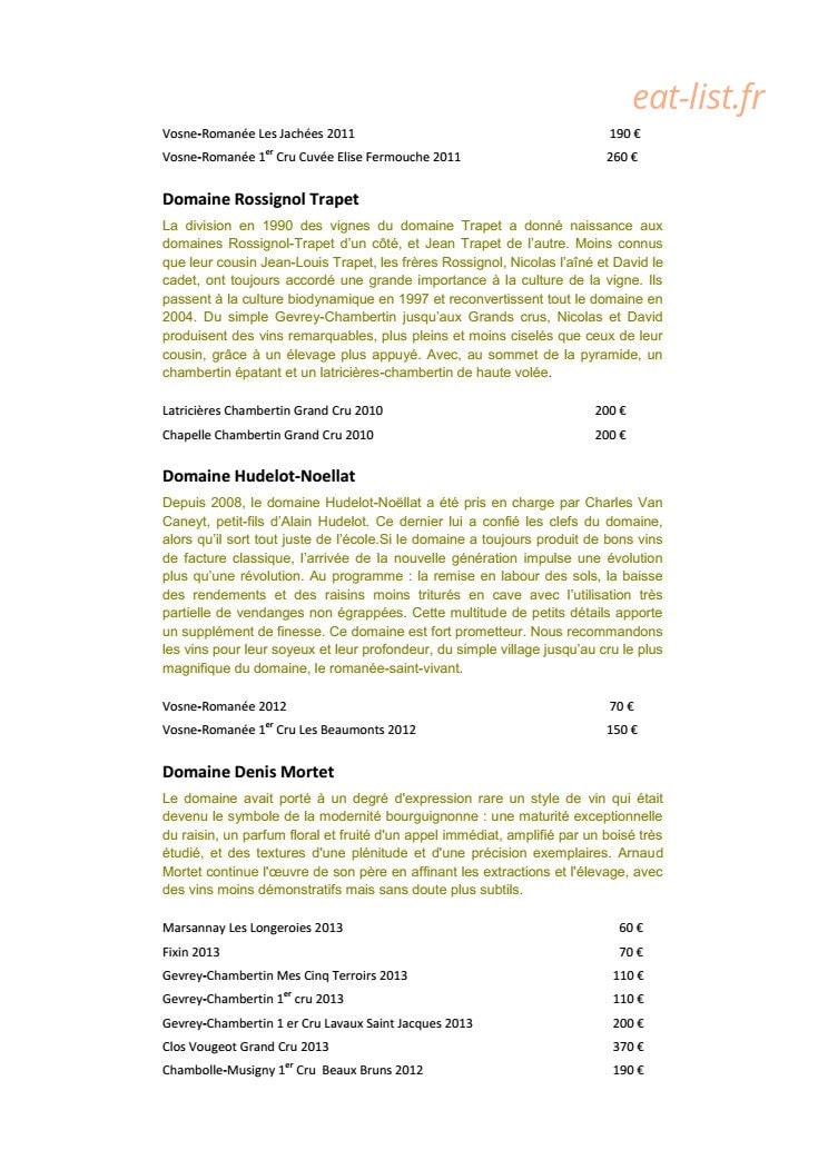 Burgundy Lounge — carte page 30