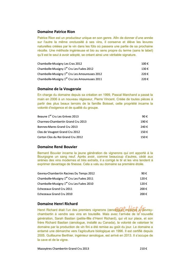 Burgundy Lounge — carte page 26