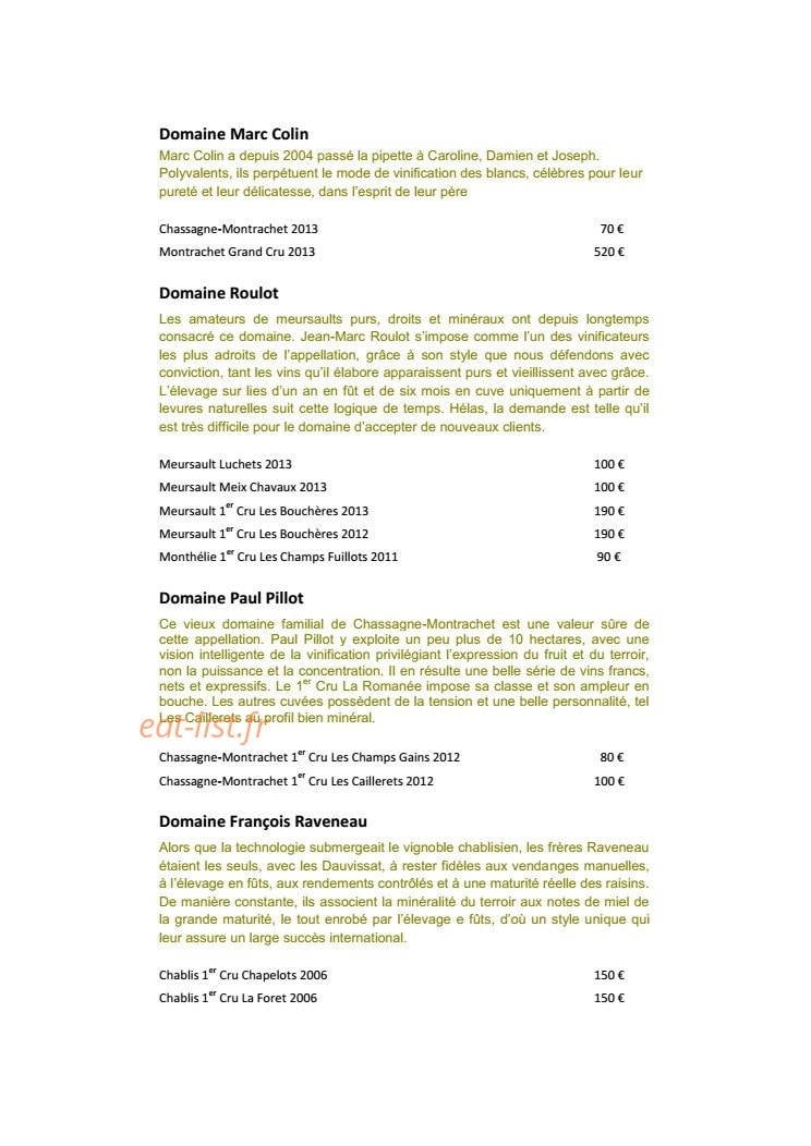 Burgundy Lounge — carte page 9