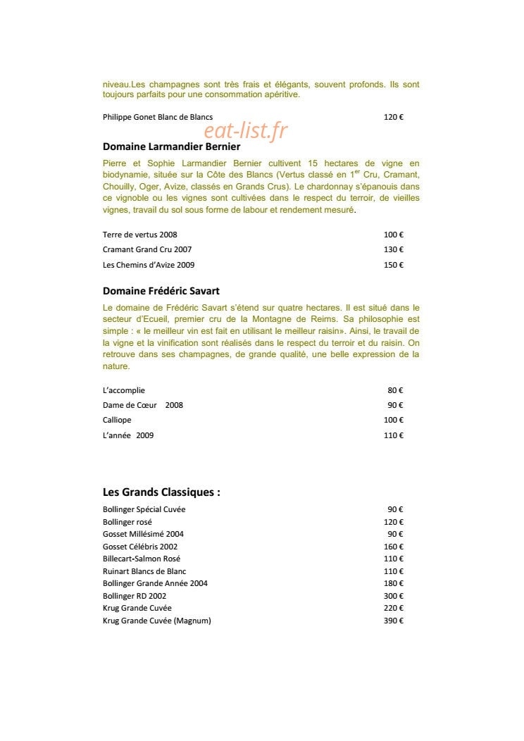 Burgundy Lounge — carte page 35