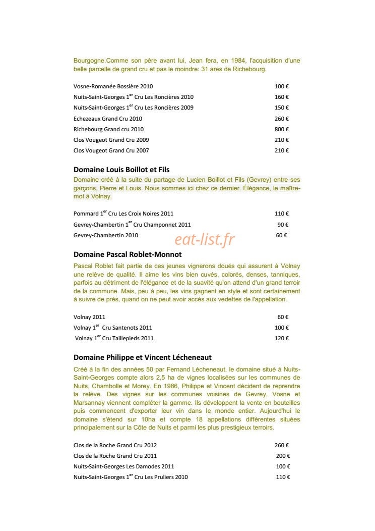 Burgundy Lounge — carte page 28