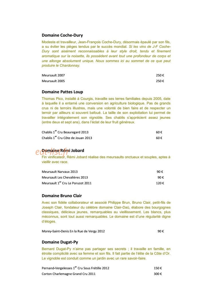 Burgundy Lounge — carte page 14
