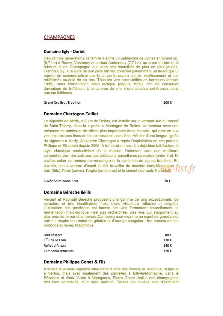 Burgundy Lounge — carte page 34