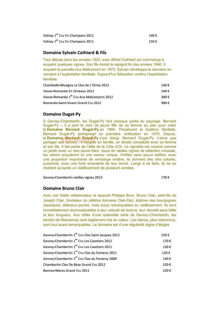 Burgundy Lounge — carte page 25
