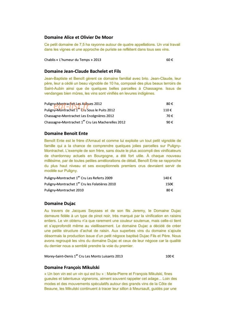 Burgundy Lounge — carte page 15