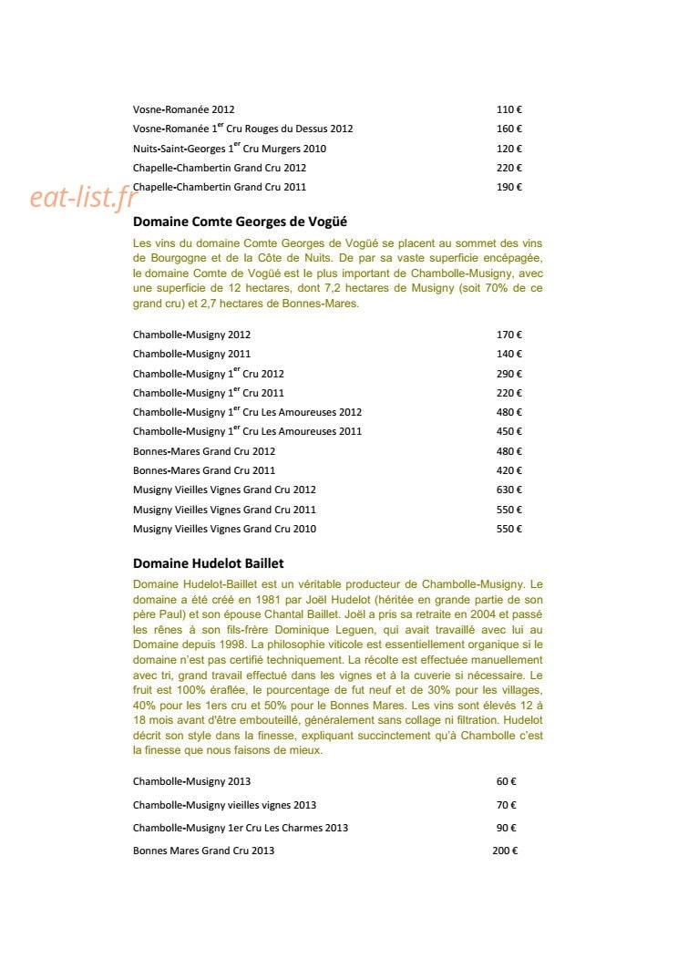 Burgundy Lounge — carte page 23
