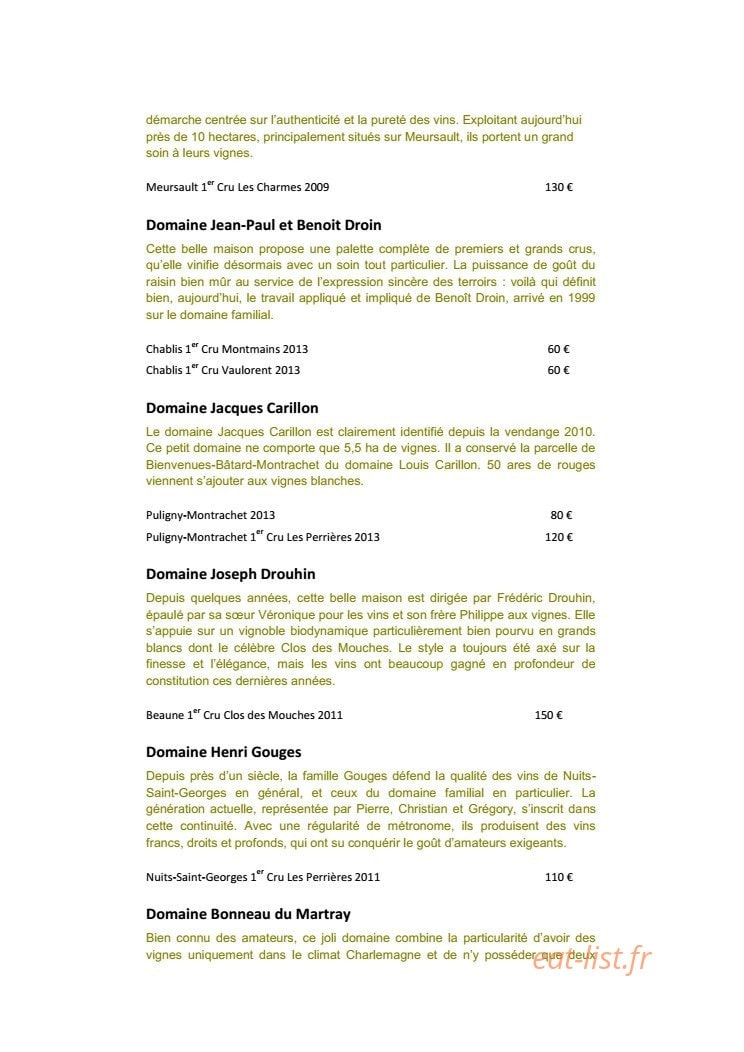 Burgundy Lounge — carte page 16