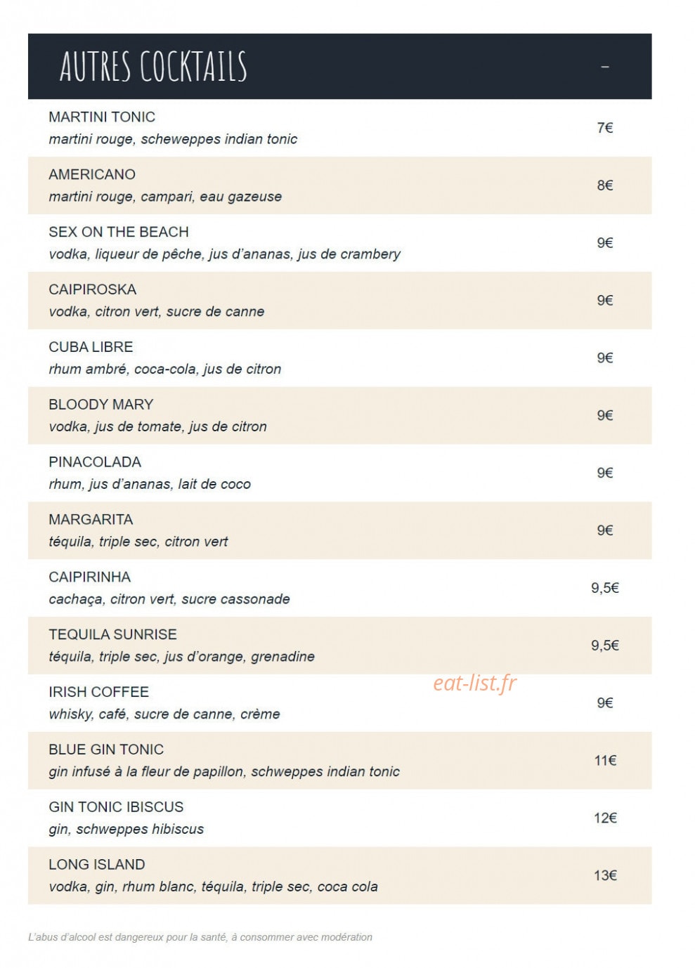 Café Hôtel Dieu — carte page 10