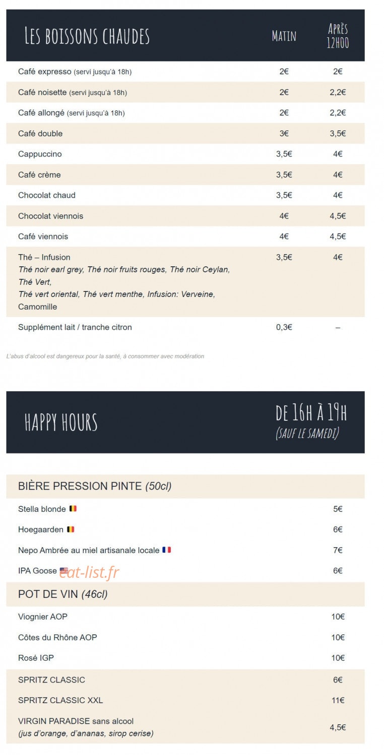 Café Hôtel Dieu — carte page 15