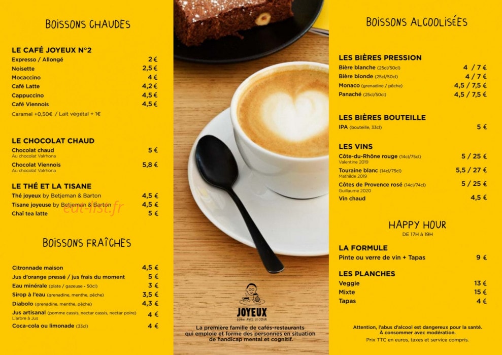 Café Joyeux — carte page 2