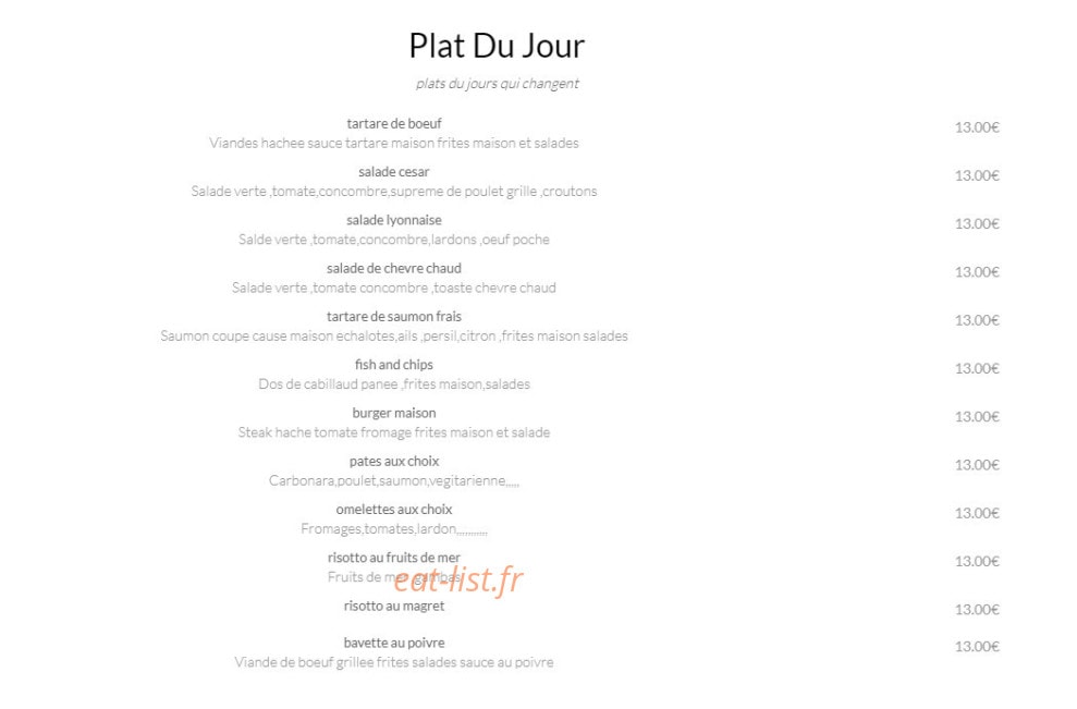 Café L'Ilot — carte page 1