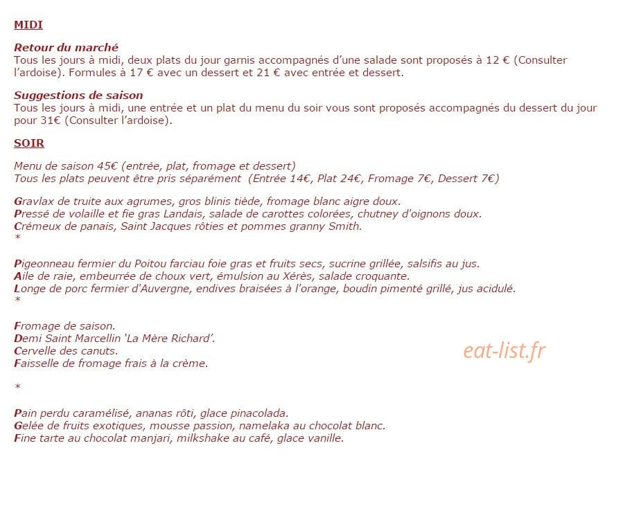 Café Thomas — carte page 1