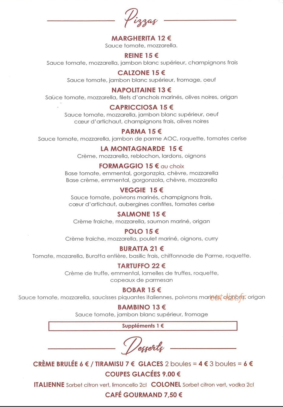 Caffe Bobar — carte page 2