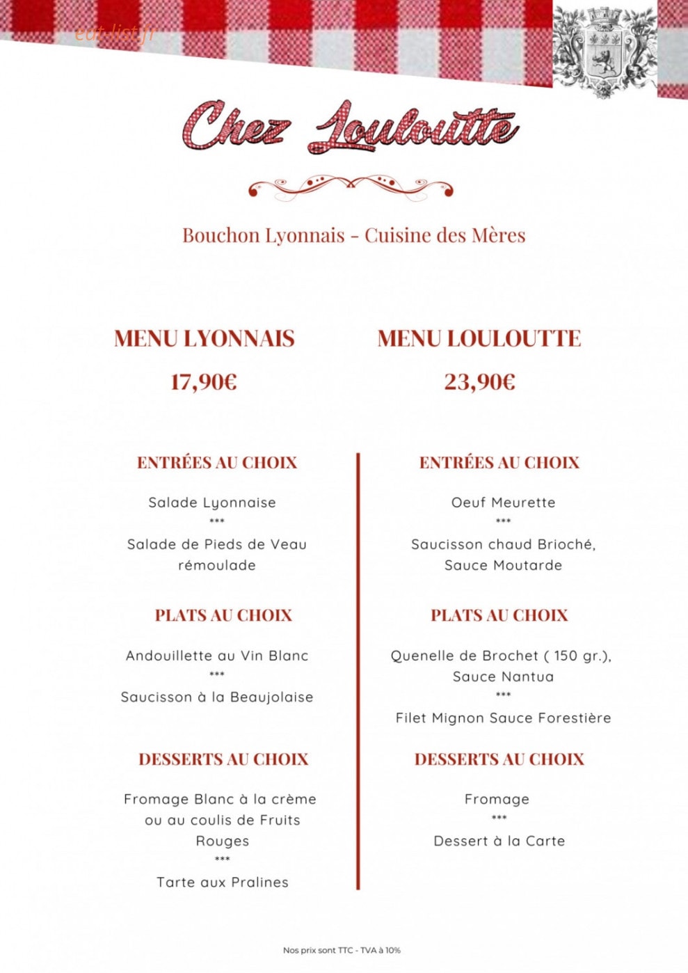 Chez Louloutte — carte page 2