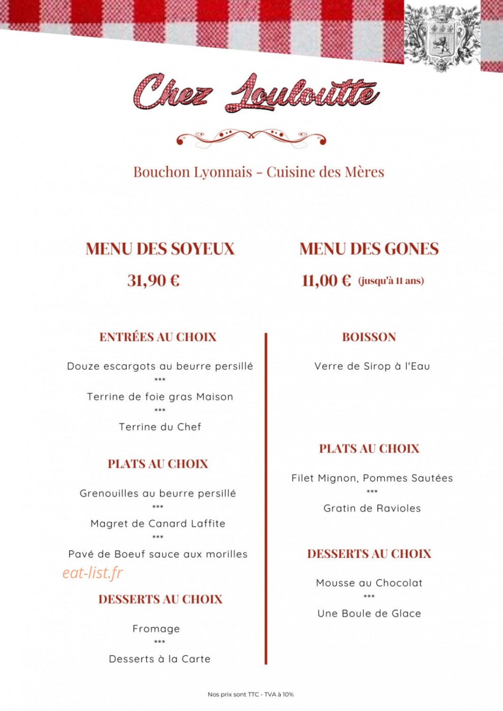 Chez Louloutte — carte page 3