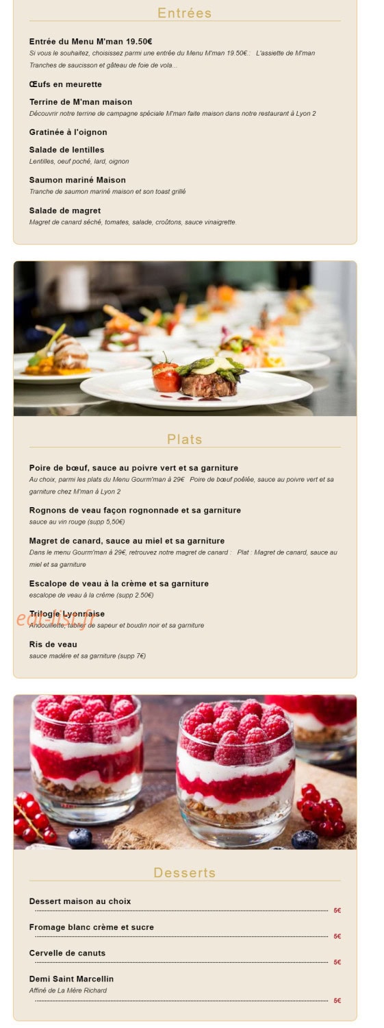 Chez M'man — carte page 2
