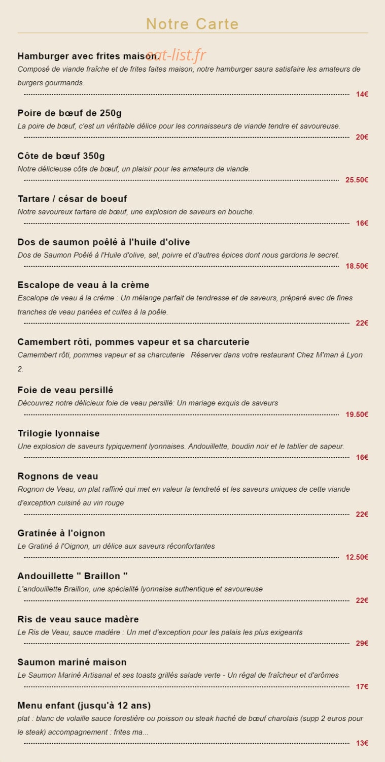 Chez M'man — carte page 3