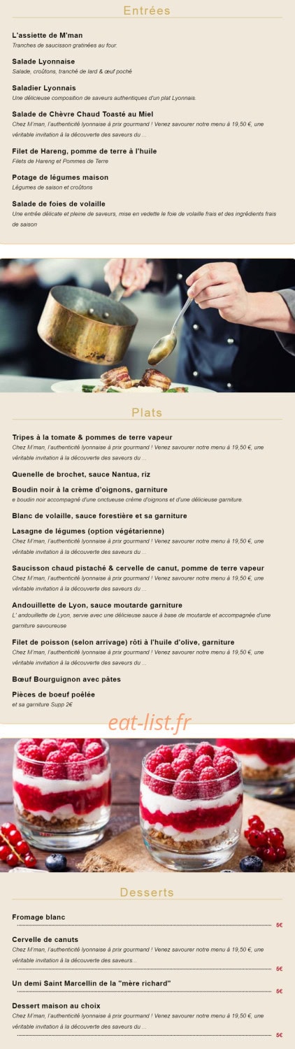 Chez M'man — carte page 1