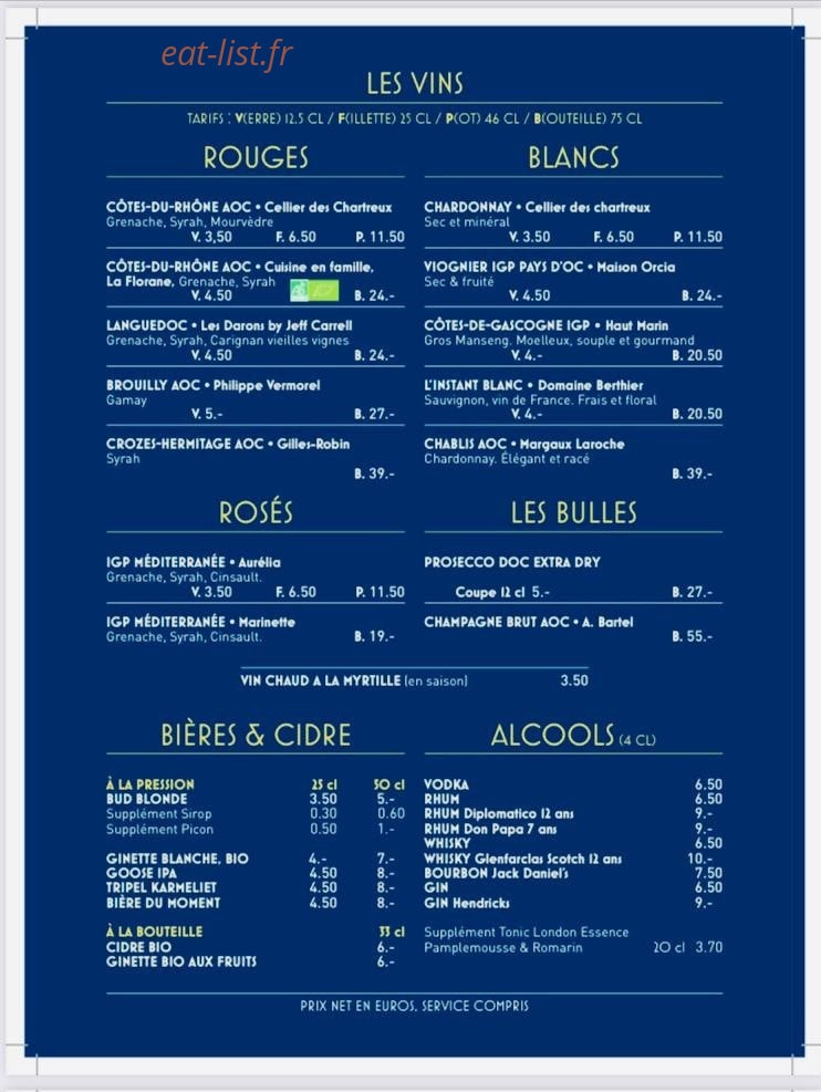 Chez Micheline — carte page 5