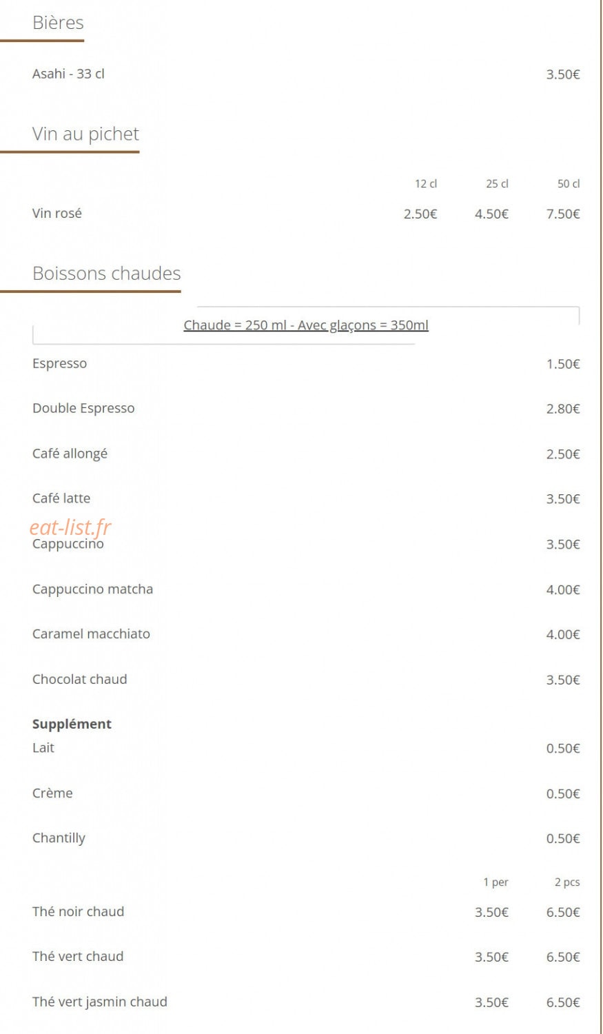 Chez Olivia — carte page 9