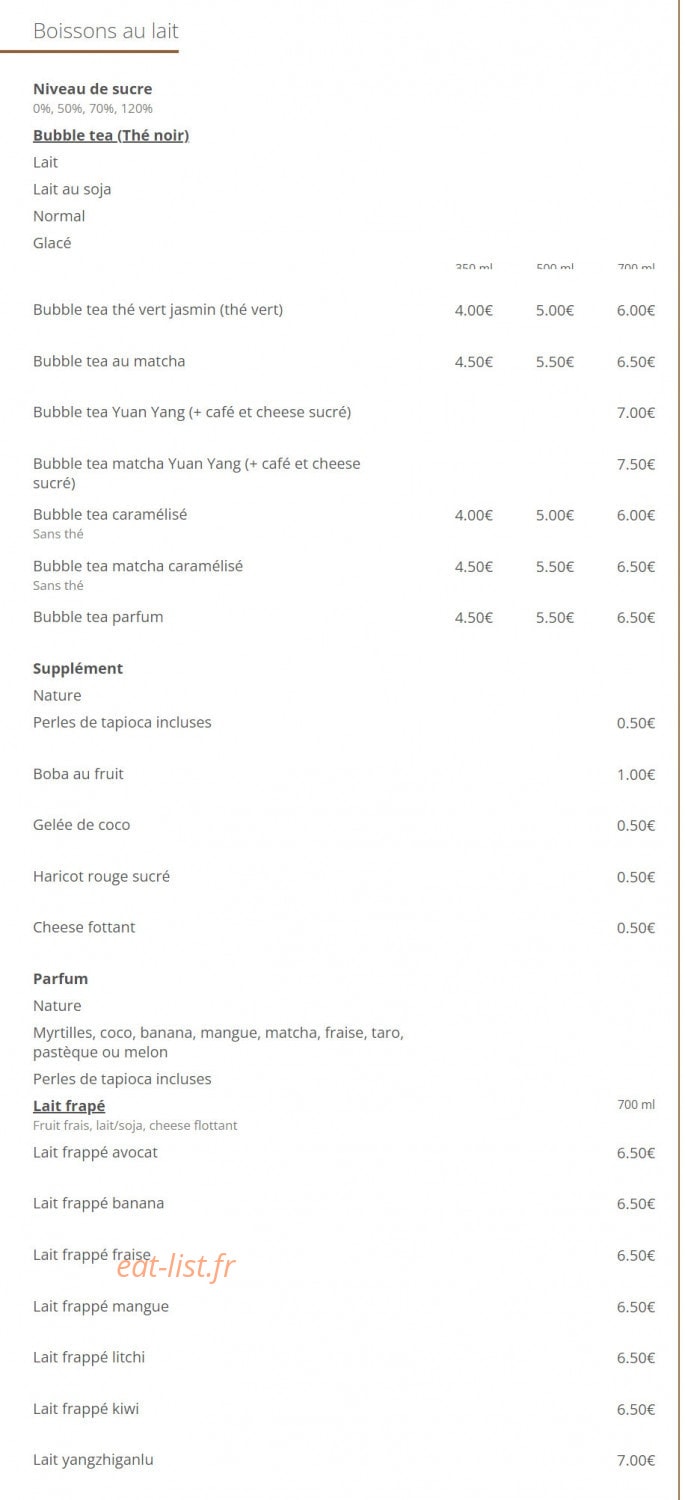 Chez Olivia — carte page 8