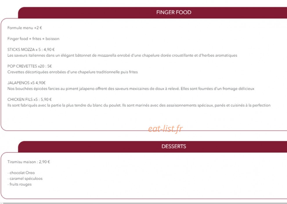 Ck’s Lounge — carte page 3