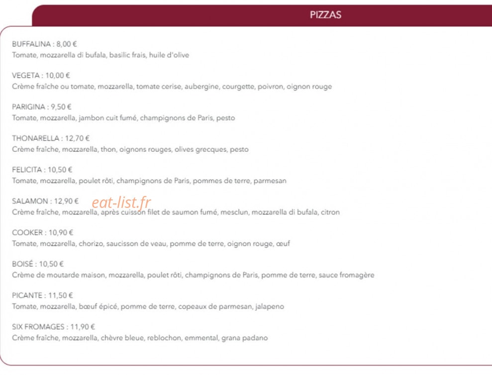 Ck’s Lounge — carte page 2