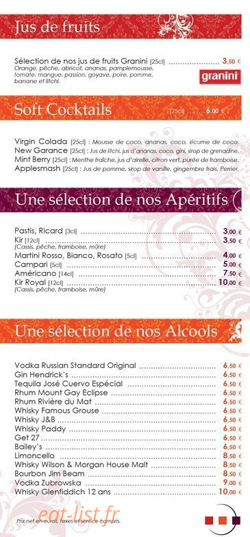 Comptoir de la Bourse — carte page 2